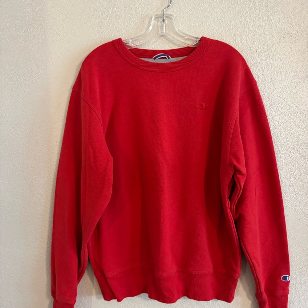 Champion Men's Vibrant Red Crewneck Sweatshirt